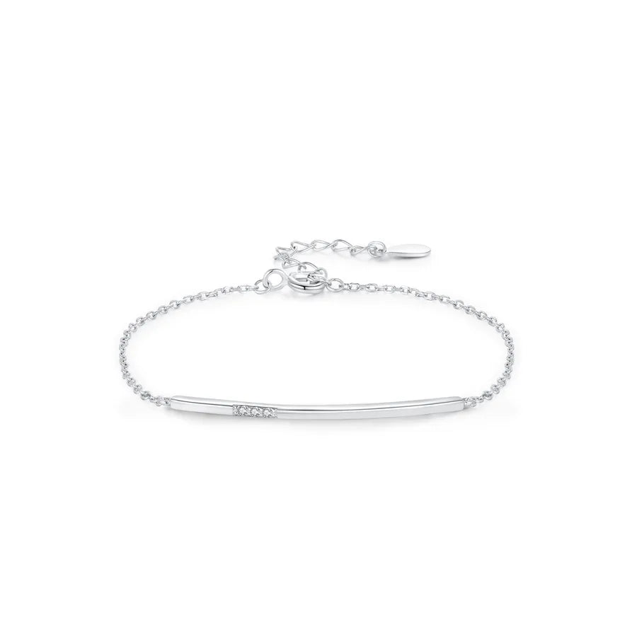 925 Sterling Silver Geometric Smile Bracelet
