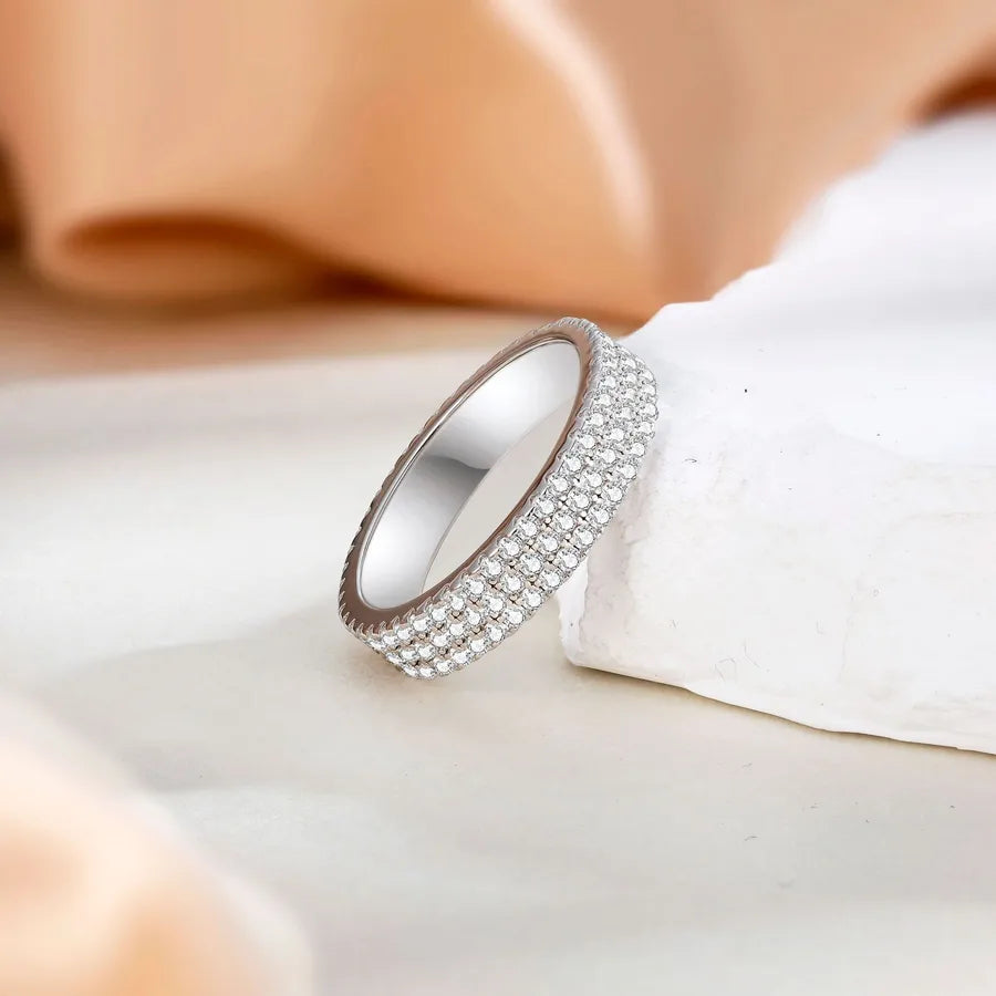 Sterling Silver Zircon Starburst Ring