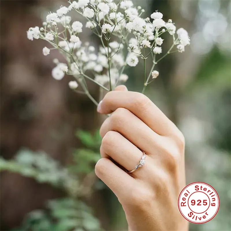 925 Sterling Silver Zircon Butterfly Ring