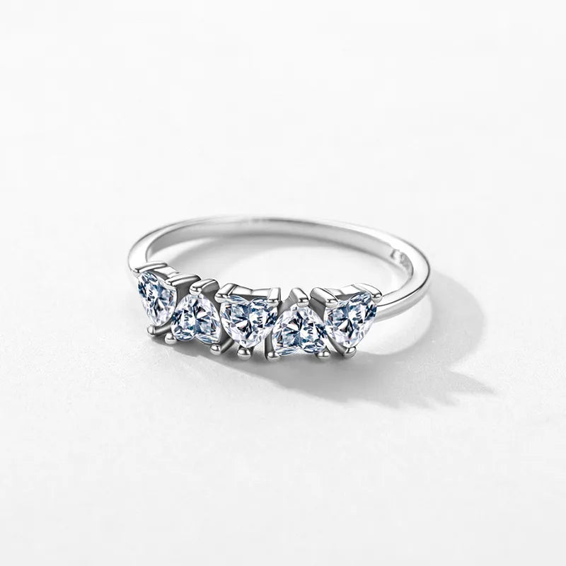 Heart-Shaped Zircon Ring in 925 Sterling Silver