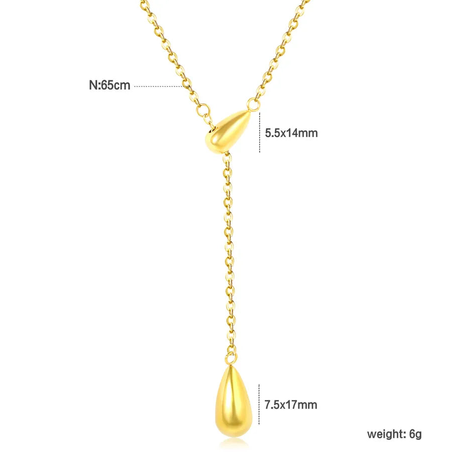 Stainless Steel Waterdrop Pendant Necklace NE2F2601G