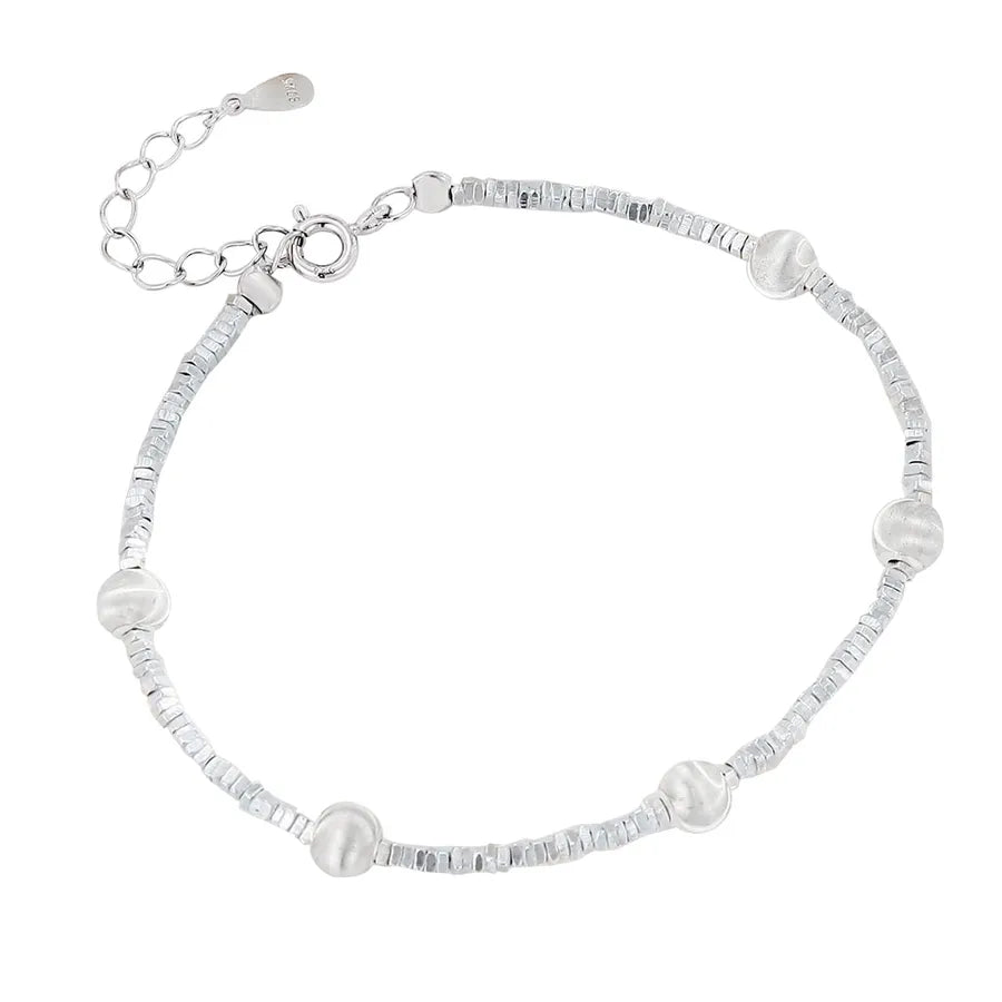 Sterling Silver Geometric Bead Bracelet