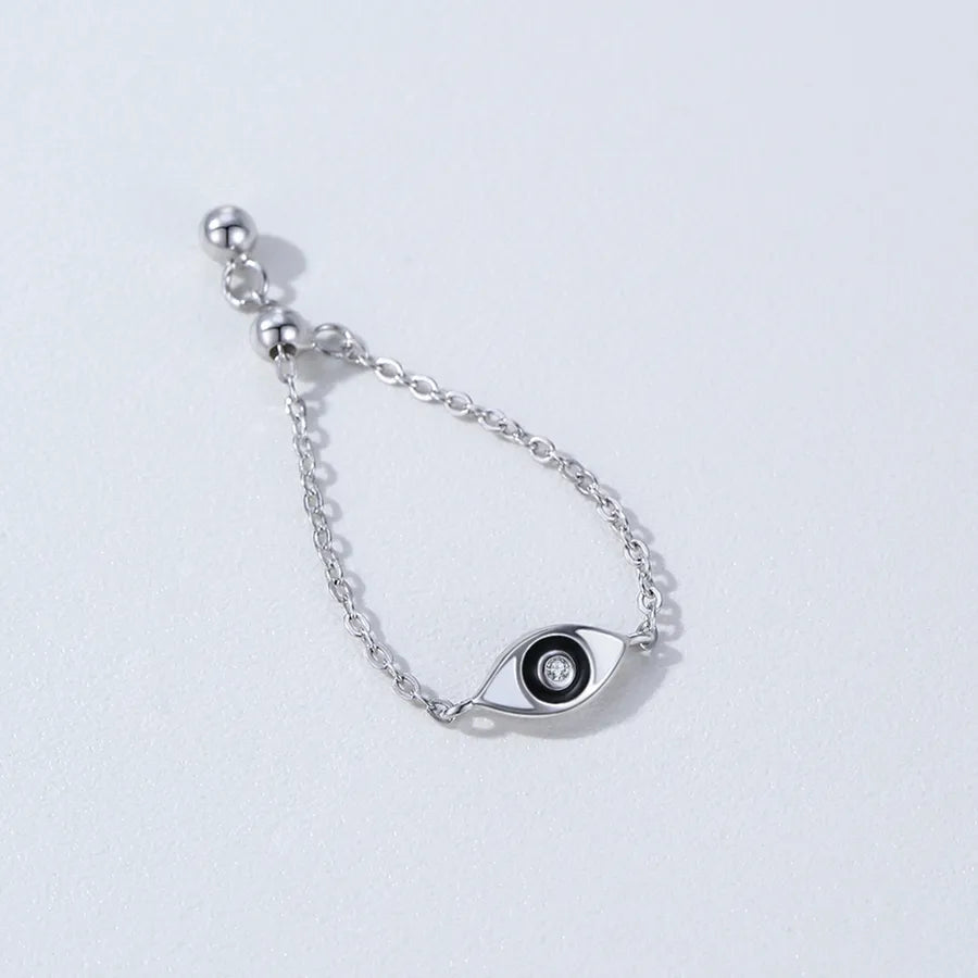 Adjustable Sterling Silver Evil Eye Ring