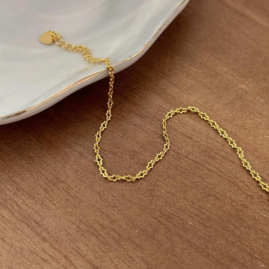 S925 Sterling Silver Geometric Bracelet A378 Bracelet 18K Gold