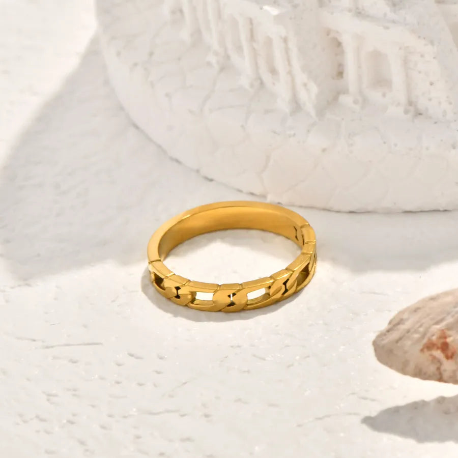 White Shell & Zircon Gold Plated Statement Ring 5773101