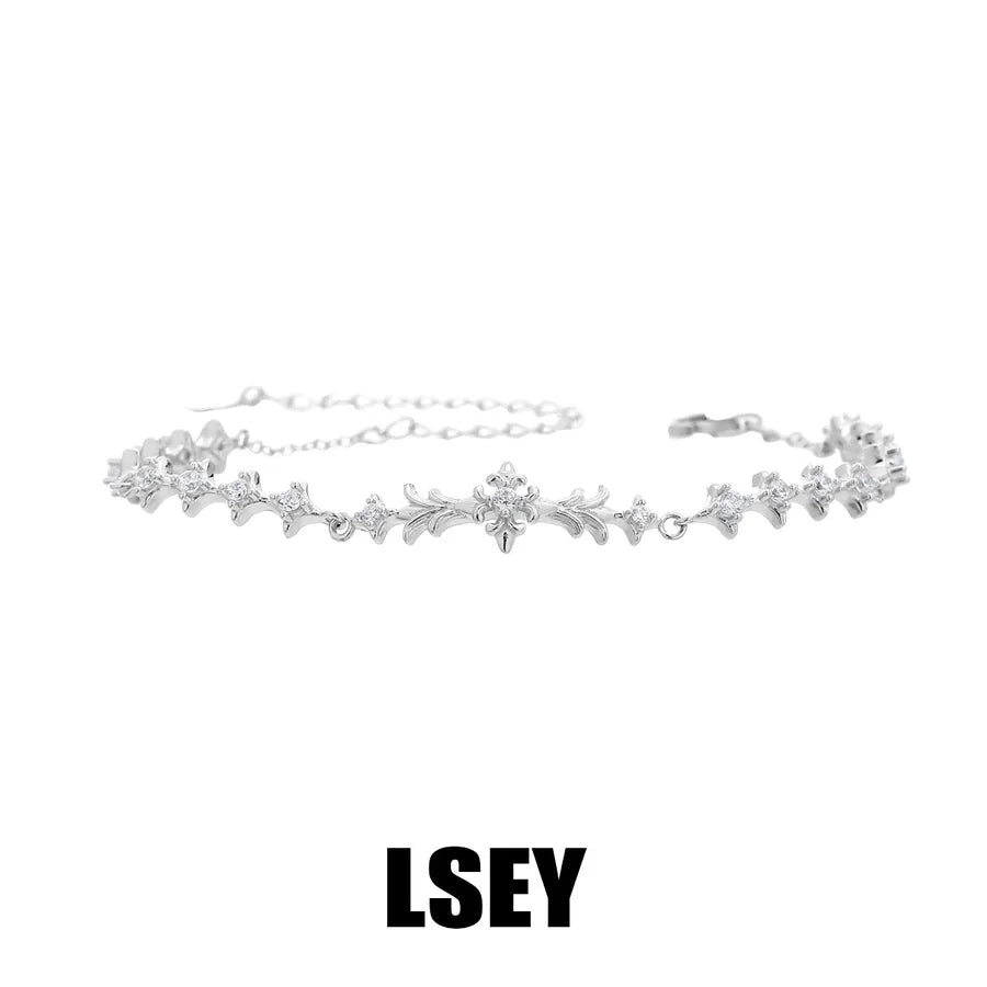 Minimalist Cross Bracelet in Sterling Silver