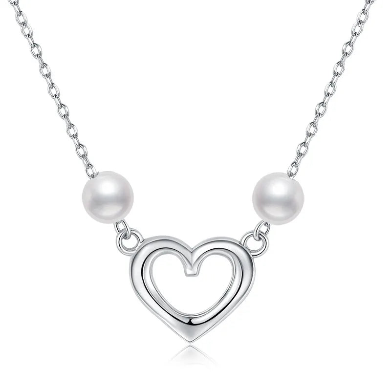 Sterling Silver Irregular Heart Pendant Necklace