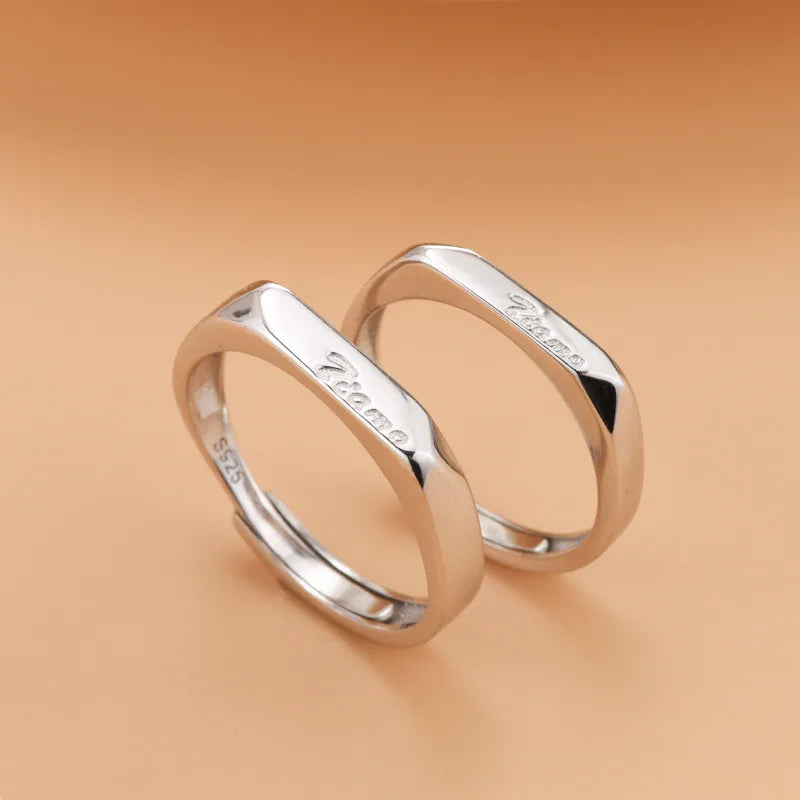 Sterling Silver Couple Rings Set Italian Couple Rings