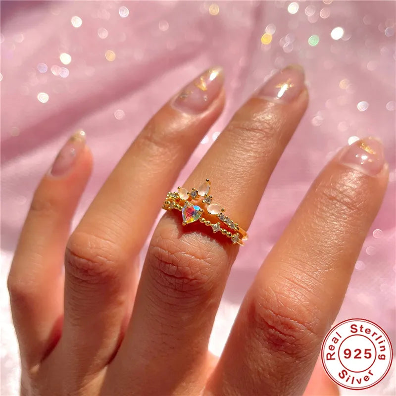 Sterling Silver Heart Zircon Ring