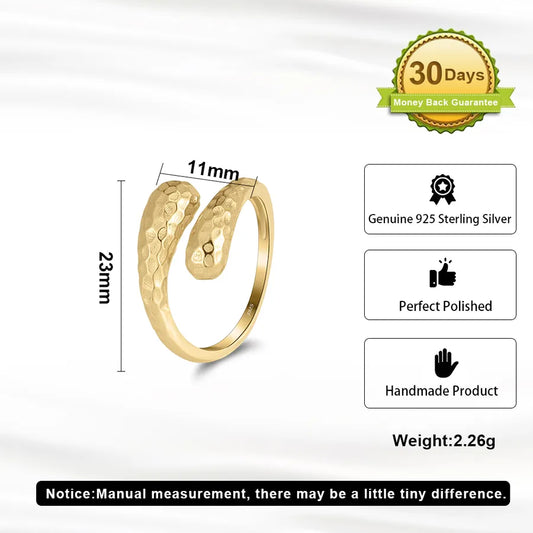 14K Gold & White Gold Plated Snake Ring