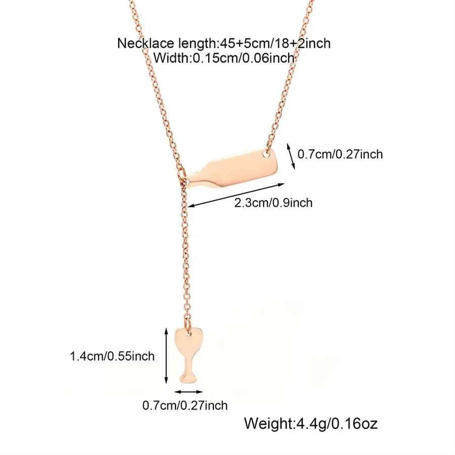 Gold Plated Geometric Bottle Pendant Necklace