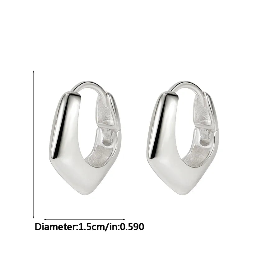 Sterling Silver Rhombus Drop Earrings