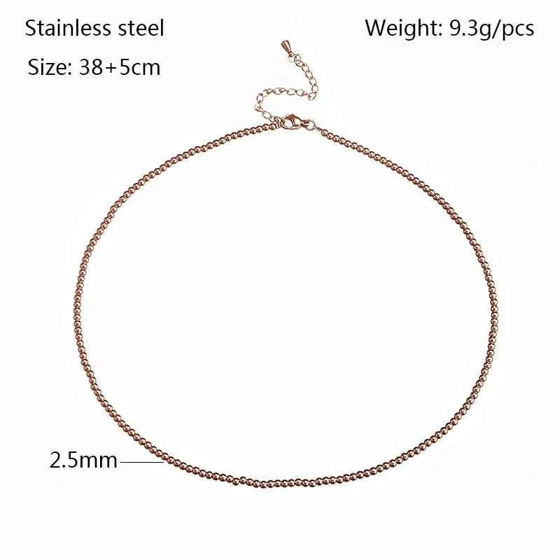 Rose Gold Stainless Steel Geometric Necklace