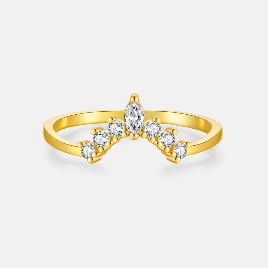 18K Gold & White Gold Plated Zircon Ring 18K Gold