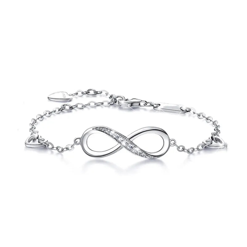 Sterling Silver Infinity Heart Bracelet
