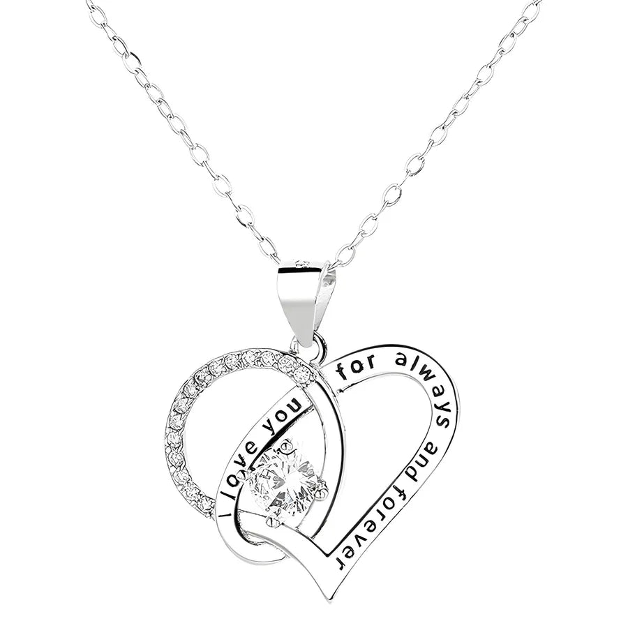925 Silver Heart Pendant Necklace for Women