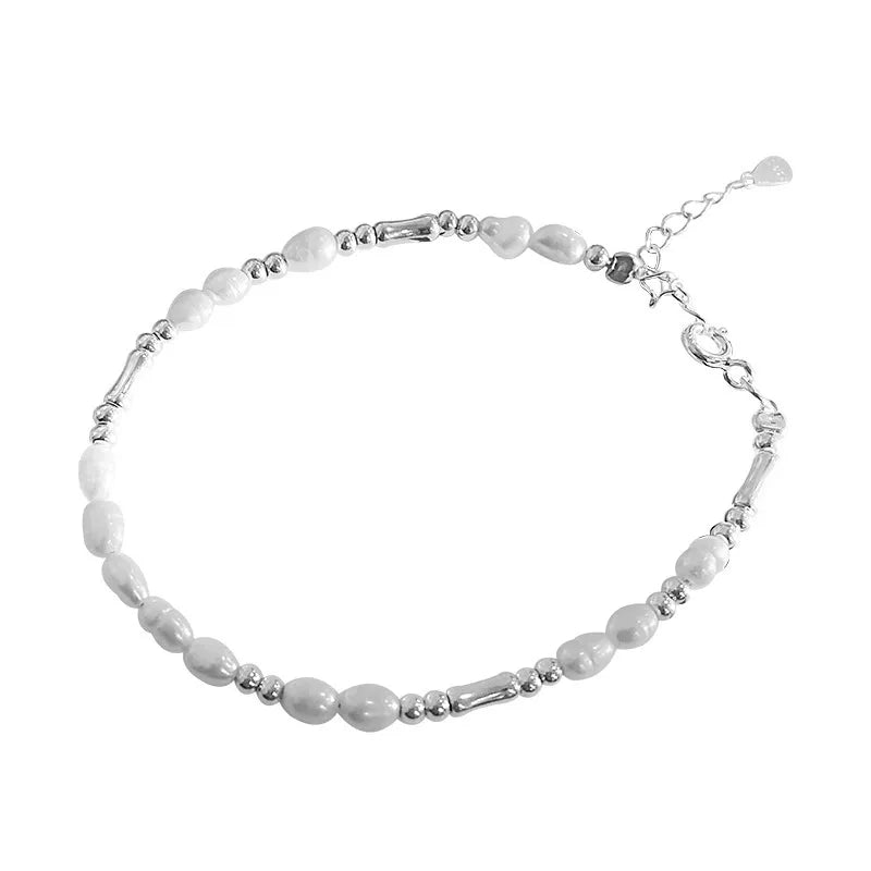 Sterling Silver Bamboo Pearl Bracelet