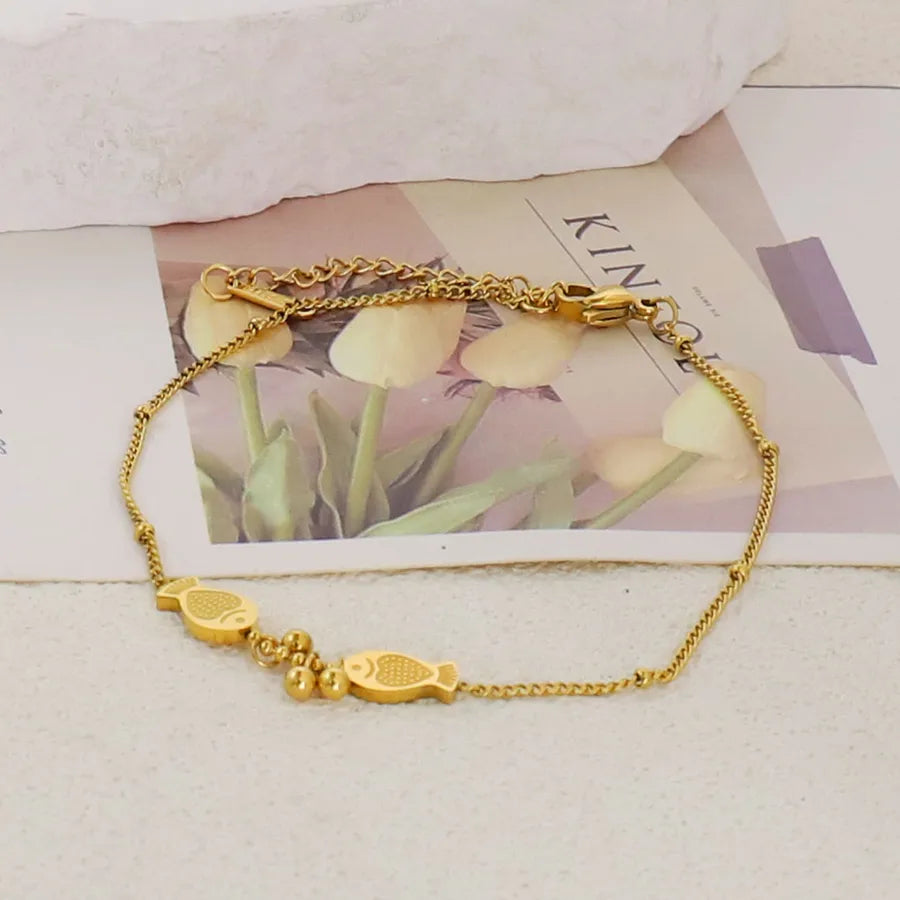 Gold Plated Stainless Steel Asymmetric Bracelet Average Size Gold Style 57