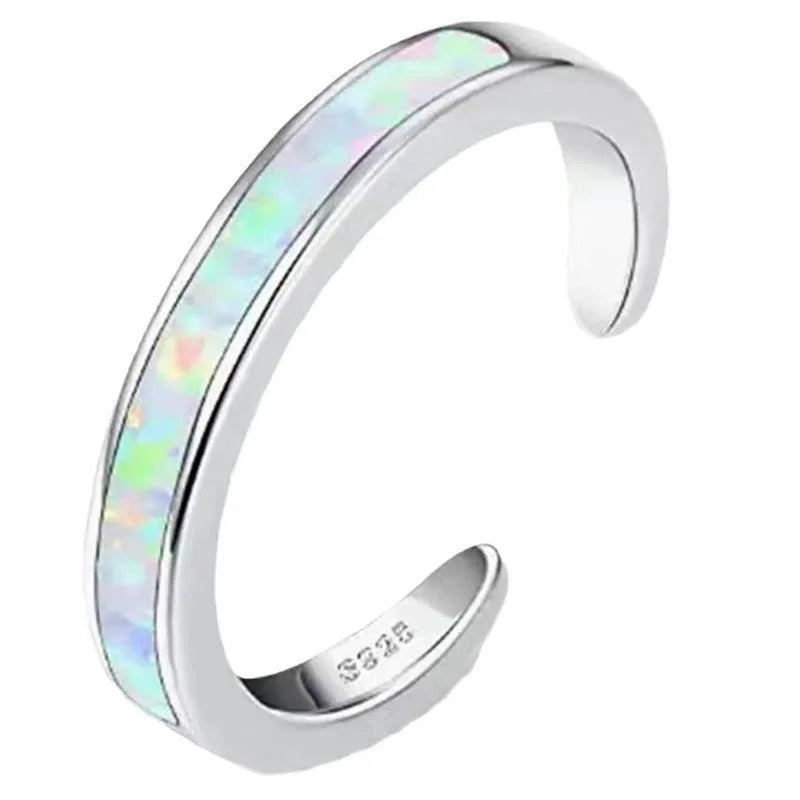 Sterling Silver Opal Toe Ring for Women