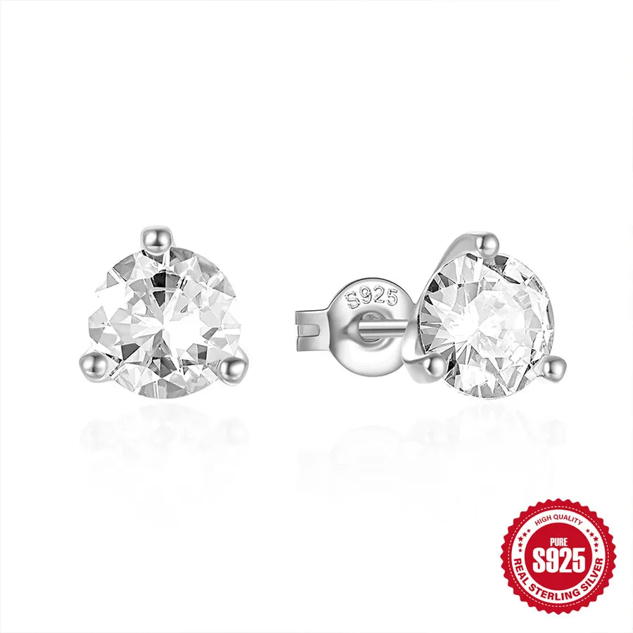 925 Sterling Silver Geometric Stud Earrings