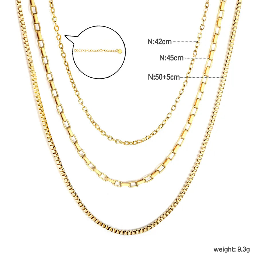 18K Gold Plated Geometric Layered Choker Necklace