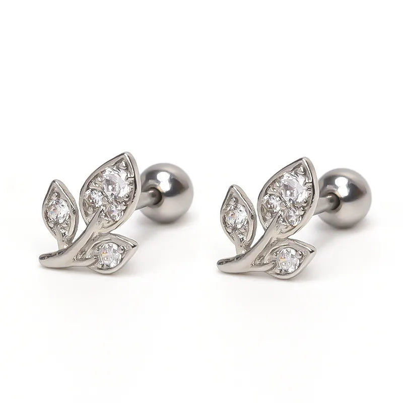 Minimalist Leaf Stainless Steel Stud Earrings