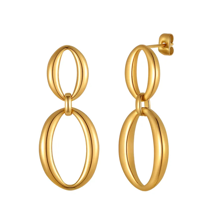 18K Gold Plated Geometric Stainless Steel Earrings