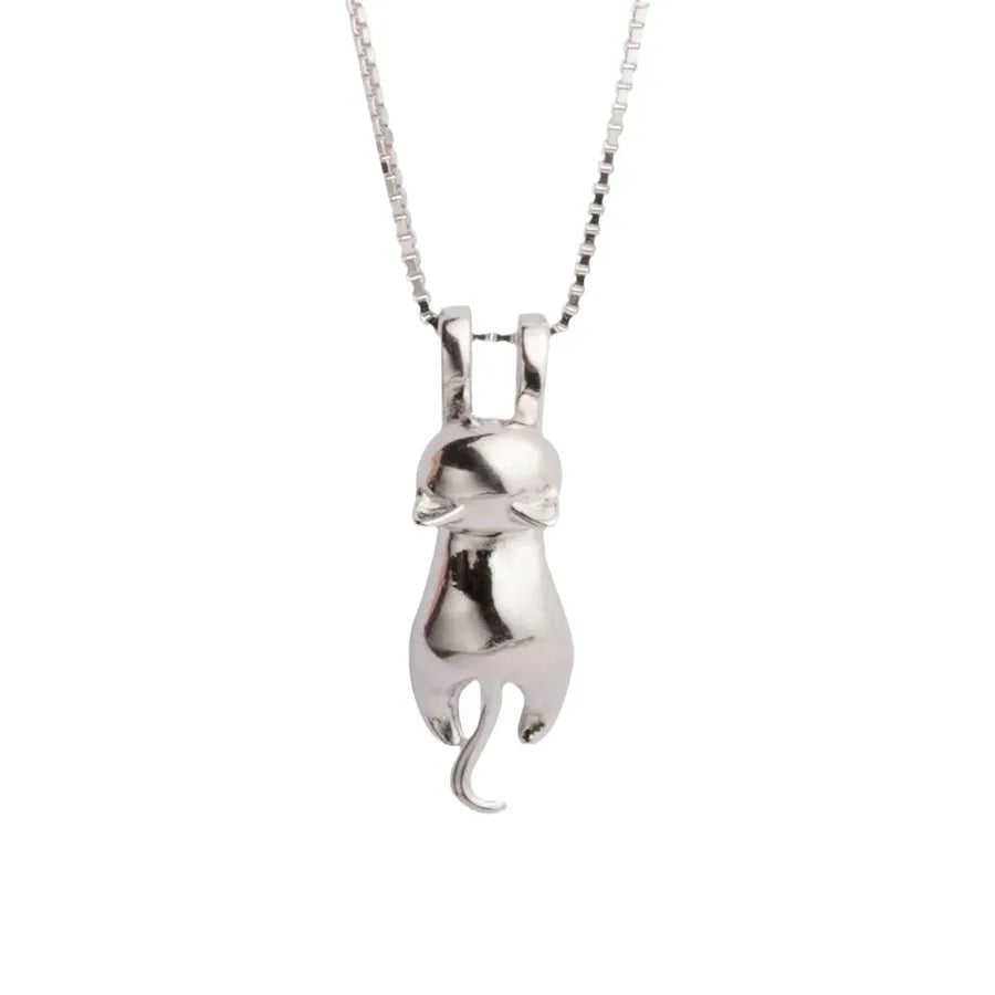 Sterling Silver Cat Necklace – Minimalist Jewelry