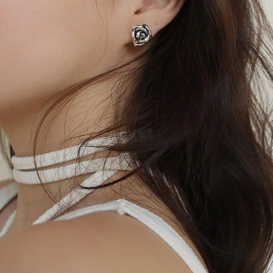 925 Sterling Silver Flower Stud Earrings