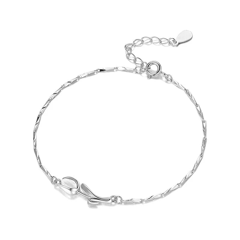 Sterling Silver Vintage Tulip Bracelet for Women