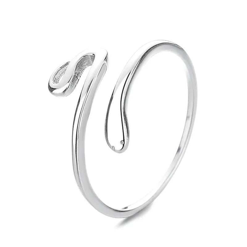 S925 Silver Snake Open Ring for Women