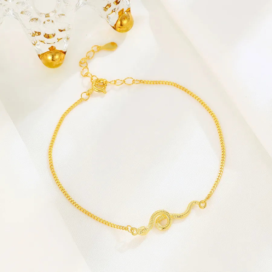 Sterling Silver Snake Bangle Bracelet Gold 925 Silver