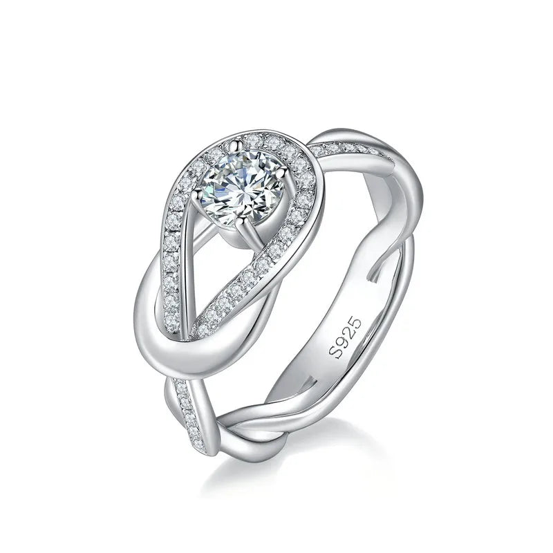 S925 Silver Moissanite Button Ring for Women