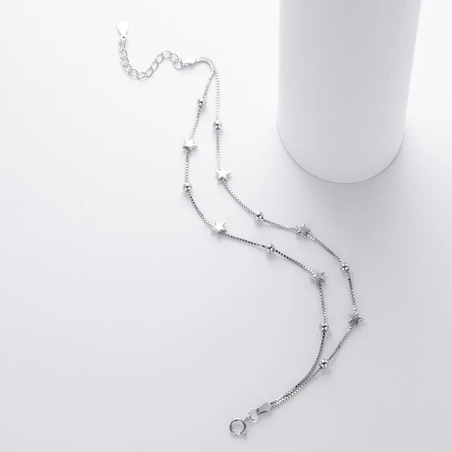 Double Layer Sterling Silver Star Bracelet