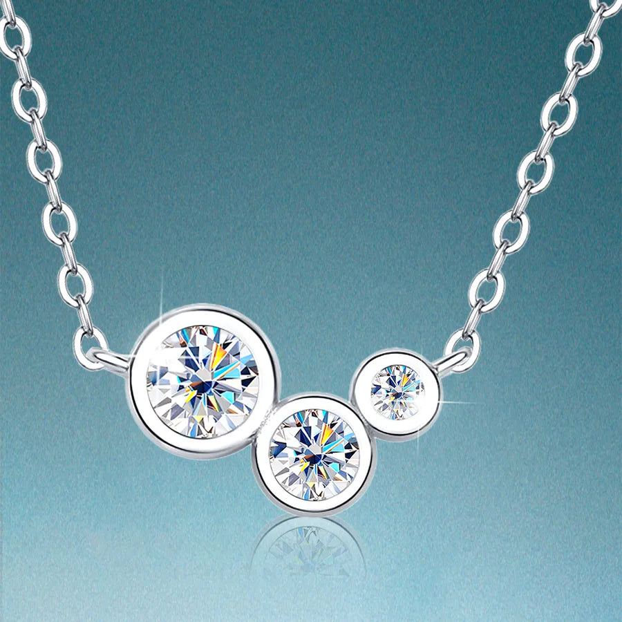 925 Silver Moissanite Necklace – Elegant Gift Jewelry Silver JWN0115M
