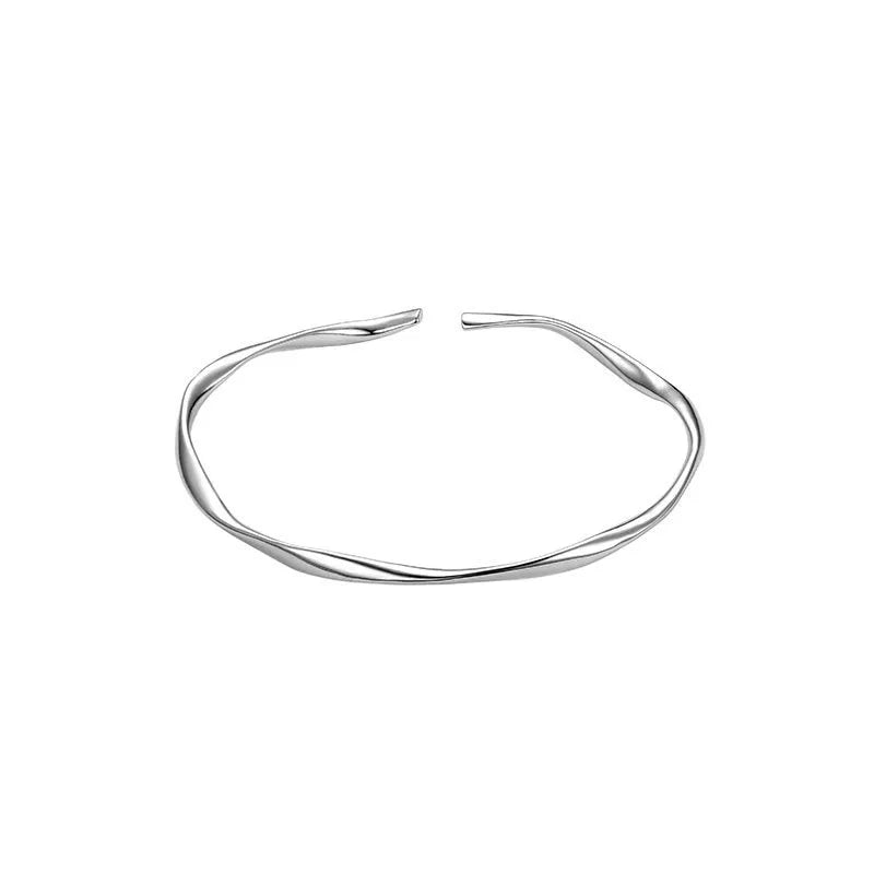 Sterling Silver Mobius Geometric Bracelet