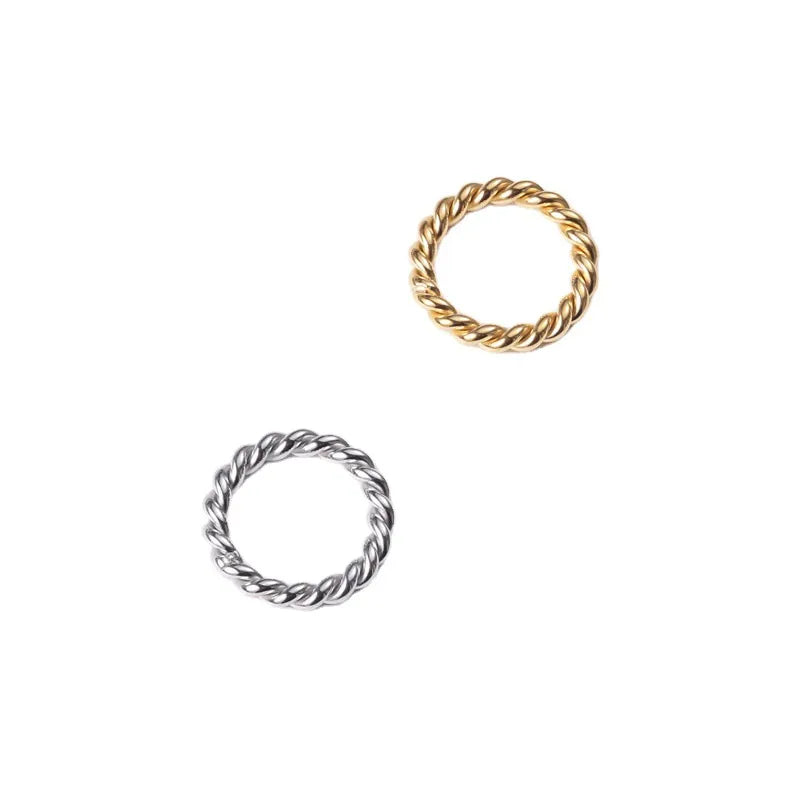 Gold Plated Thick Twisted Titanium Steel Ring