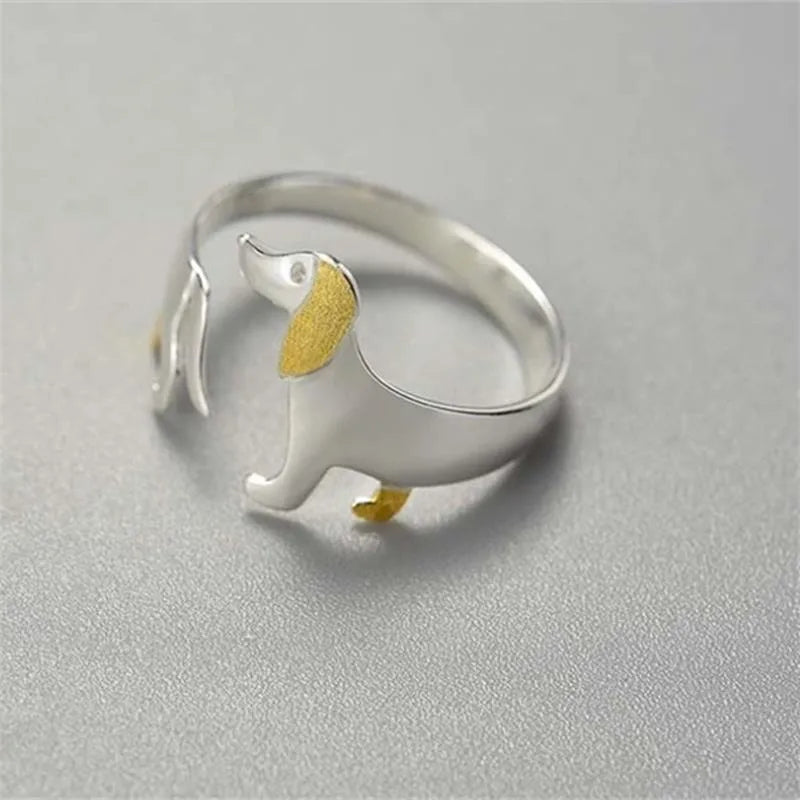 925 Sterling Silver Adjustable Dog Ring