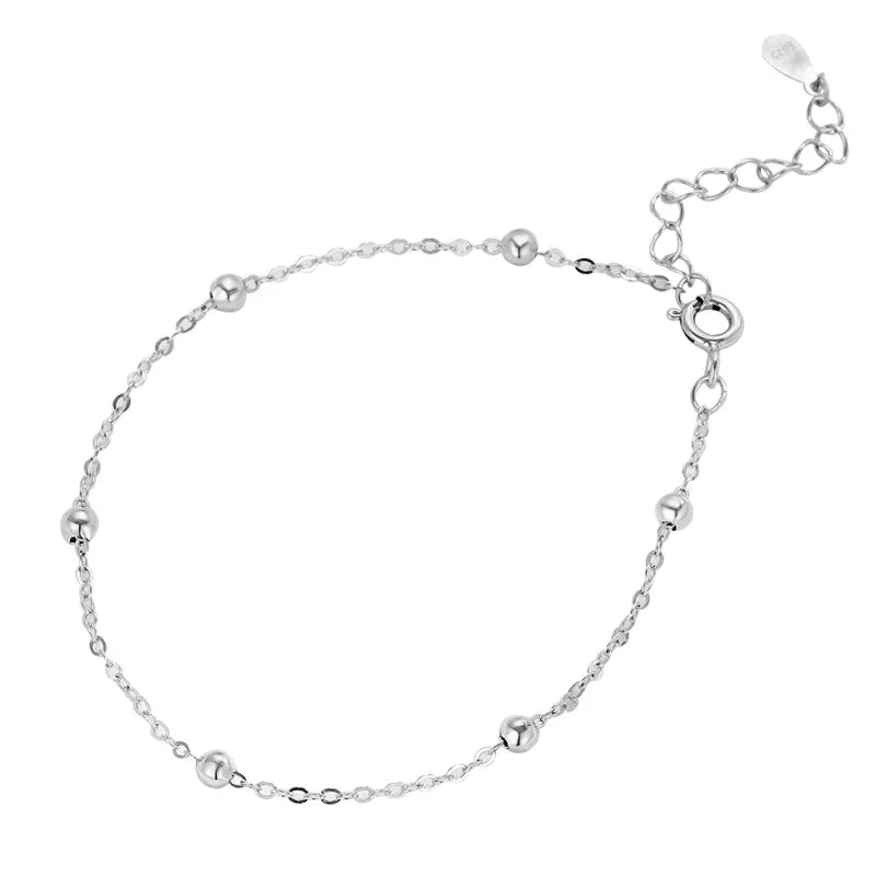 Minimalist Sterling Silver Bead Bracelet