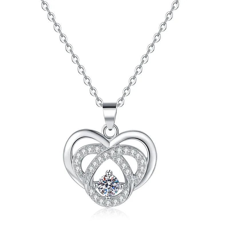 Sterling Silver Heart Pendant Necklace for Women