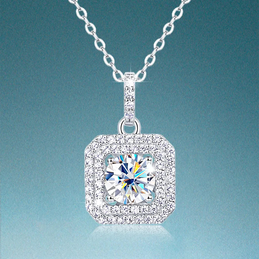 925 Silver Moissanite Necklace – Elegant Gift Jewelry Silver JWN0111M