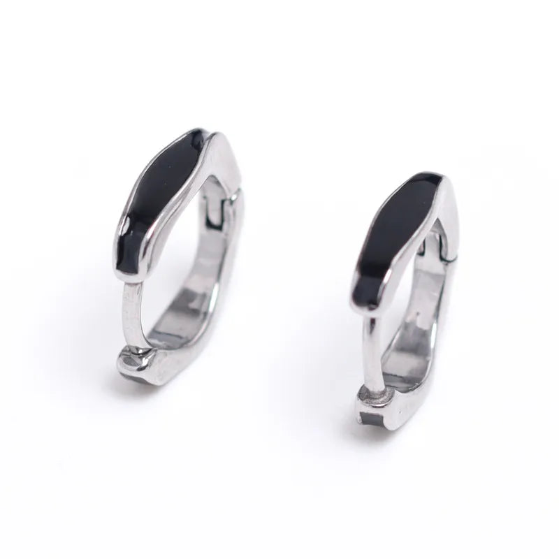 Men's Geometric Stainless Steel Stud Earrings