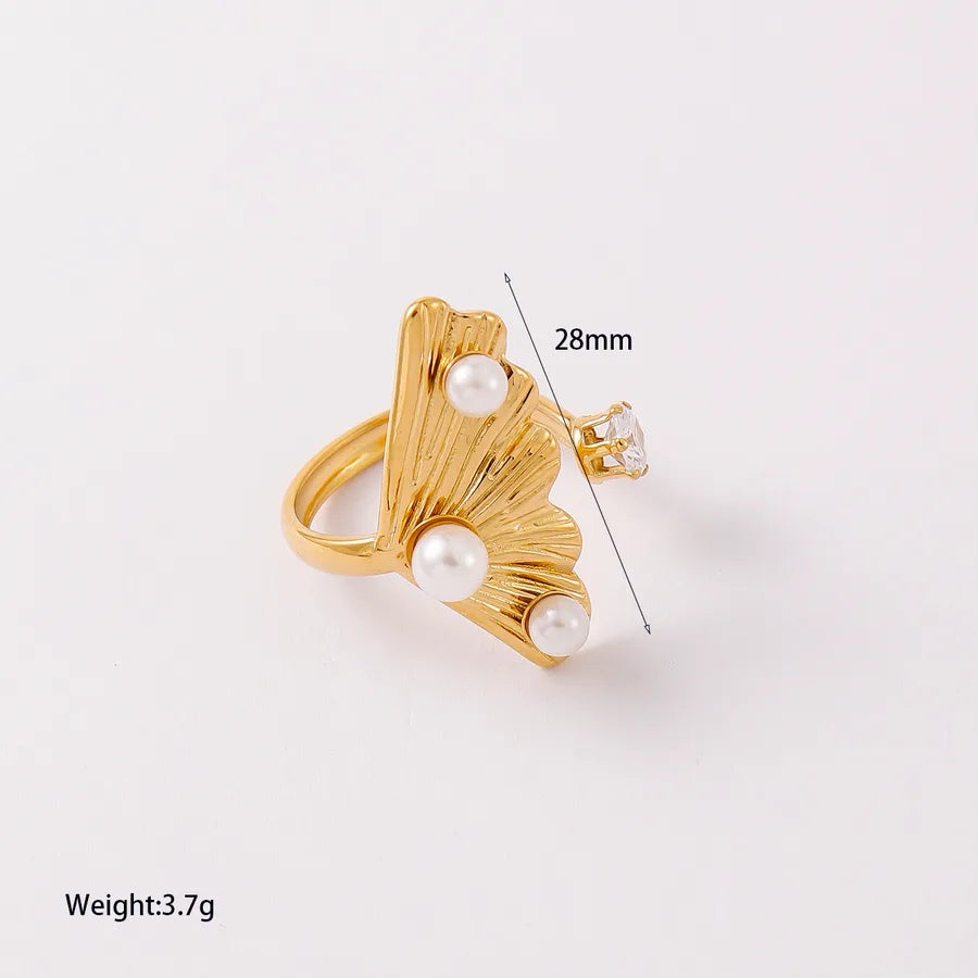 18K Gold Geometric Titanium Steel Ring YM003