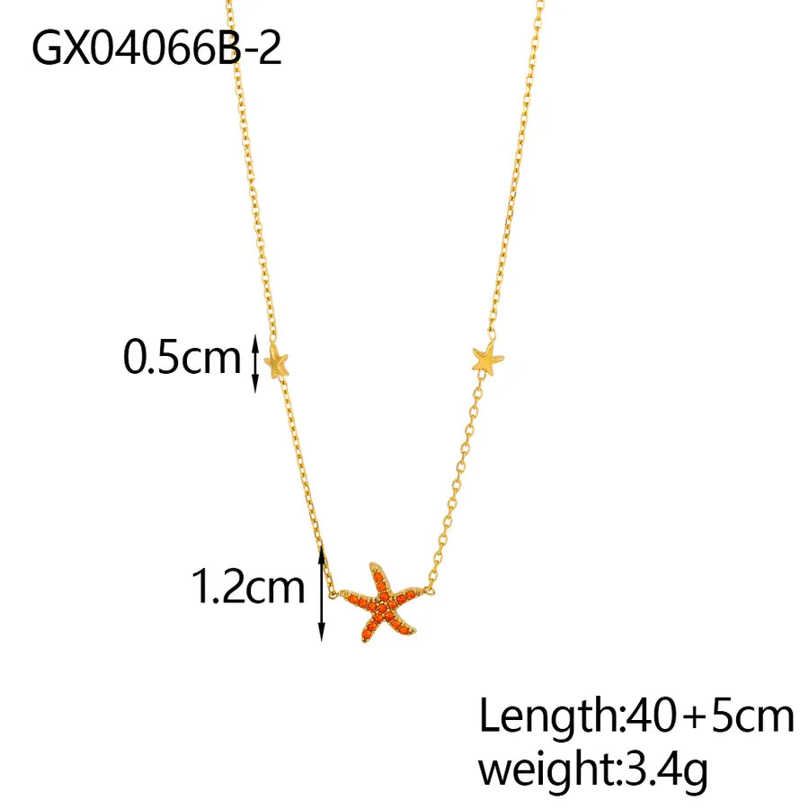 Elegant Gold Plated Titanium Steel Necklace GX04066B-2