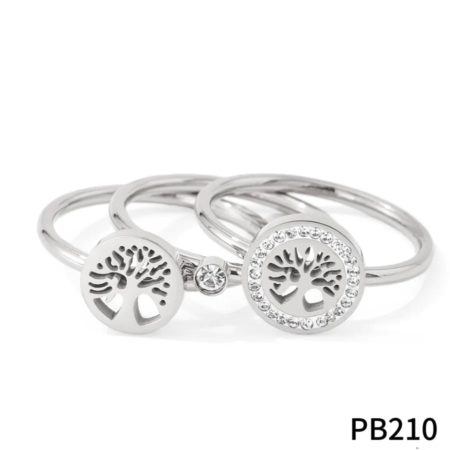 Tree of Life Stainless Steel Ring for Women PB210 Silver