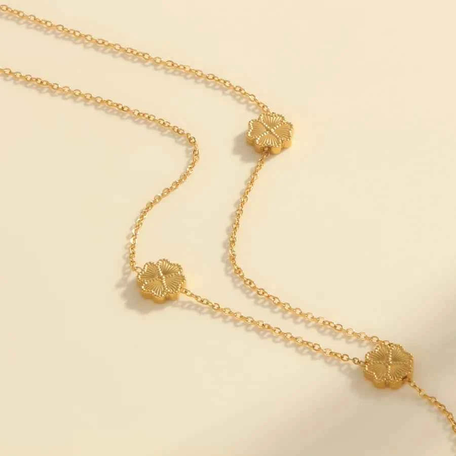 Gold Four-Leaf Clover Pendant Necklace