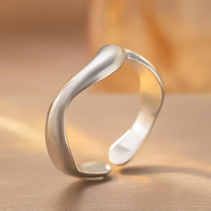 Geometric Titanium Steel Star Ring for Women K174 Steel Color Ring Open