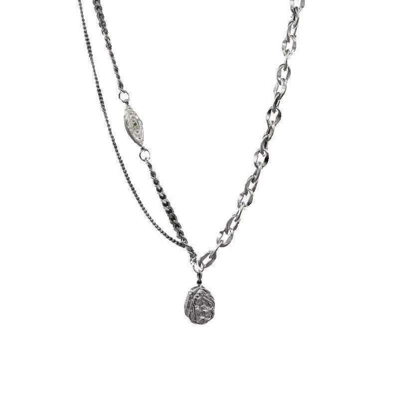 Black Leather Waterdrop Pendant Necklace