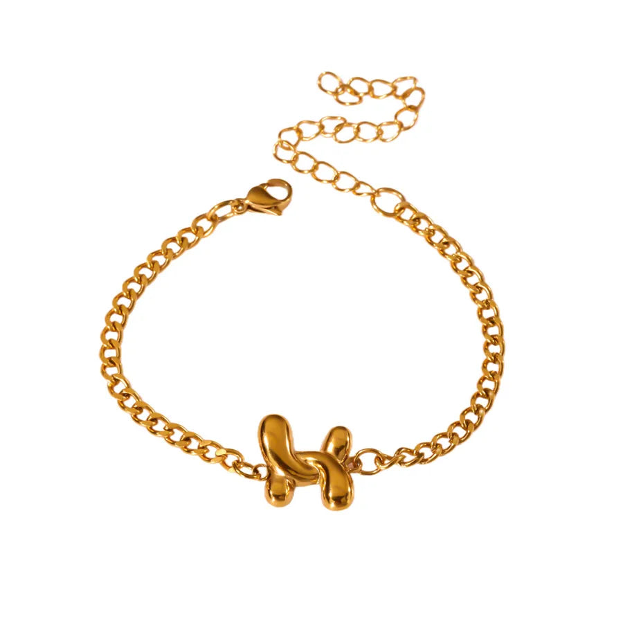 Adjustable 18K Gold Bubble Pendant Bracelet