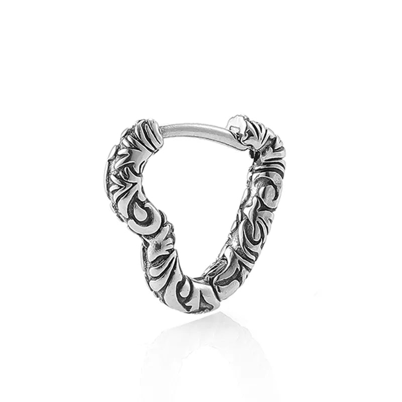 Unisex Silver Stainless Steel Clip-On Hoop Earrings Average Size Silver 9#